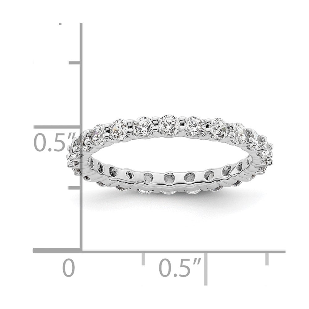 14k White Gold Polished Shared Prong 1 carat Diamond Complete Eternity Band