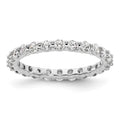 14k White Gold Polished Shared Prong 1 carat Diamond Complete Eternity Band