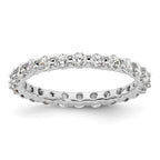14k White Gold Polished Shared Prong 1 carat Diamond Complete Eternity Band