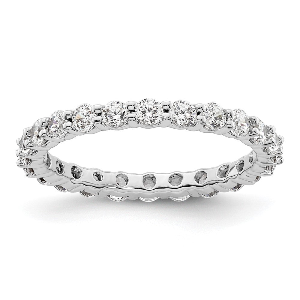 14k White Gold Polished Shared Prong 1 carat Diamond Complete Eternity Band
