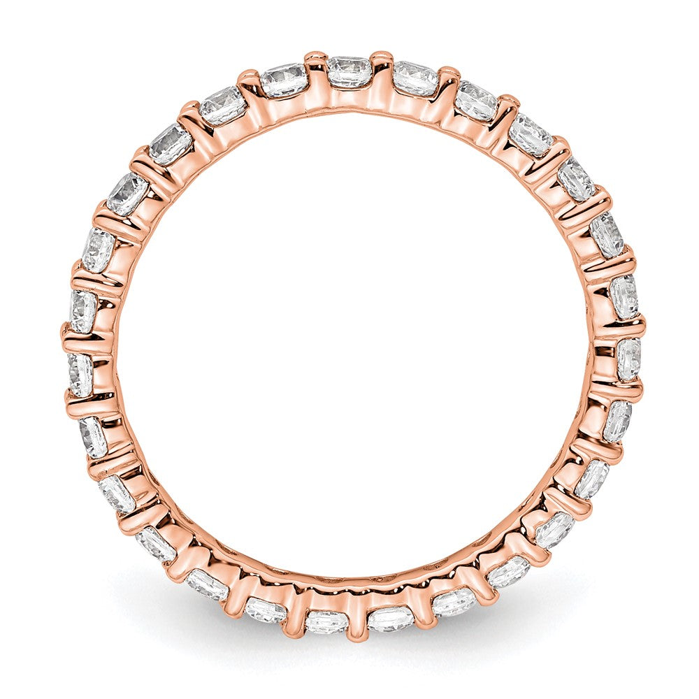 14k Rose Gold Polished Shared Prong 1 carat Diamond Complete Eternity Band