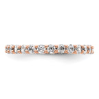 14k Rose Gold Polished Shared Prong 1 carat Diamond Complete Eternity Band
