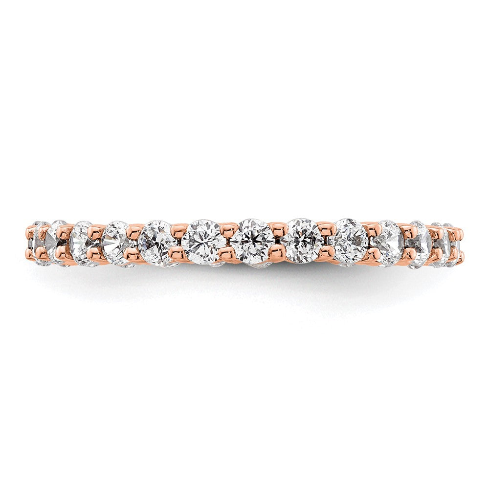14k Rose Gold Polished Shared Prong 1 carat Diamond Complete Eternity Band