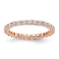 14k Rose Gold Polished Shared Prong 1 carat Diamond Complete Eternity Band