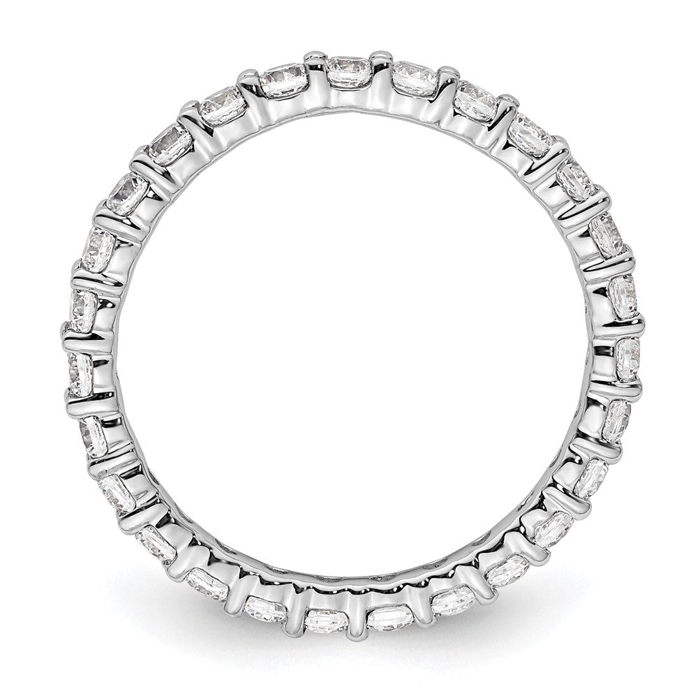 14k White Gold Polished Shared Prong 1 carat Diamond Complete Eternity Band