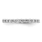 14k White Gold Polished Shared Prong 1 carat Diamond Complete Eternity Band