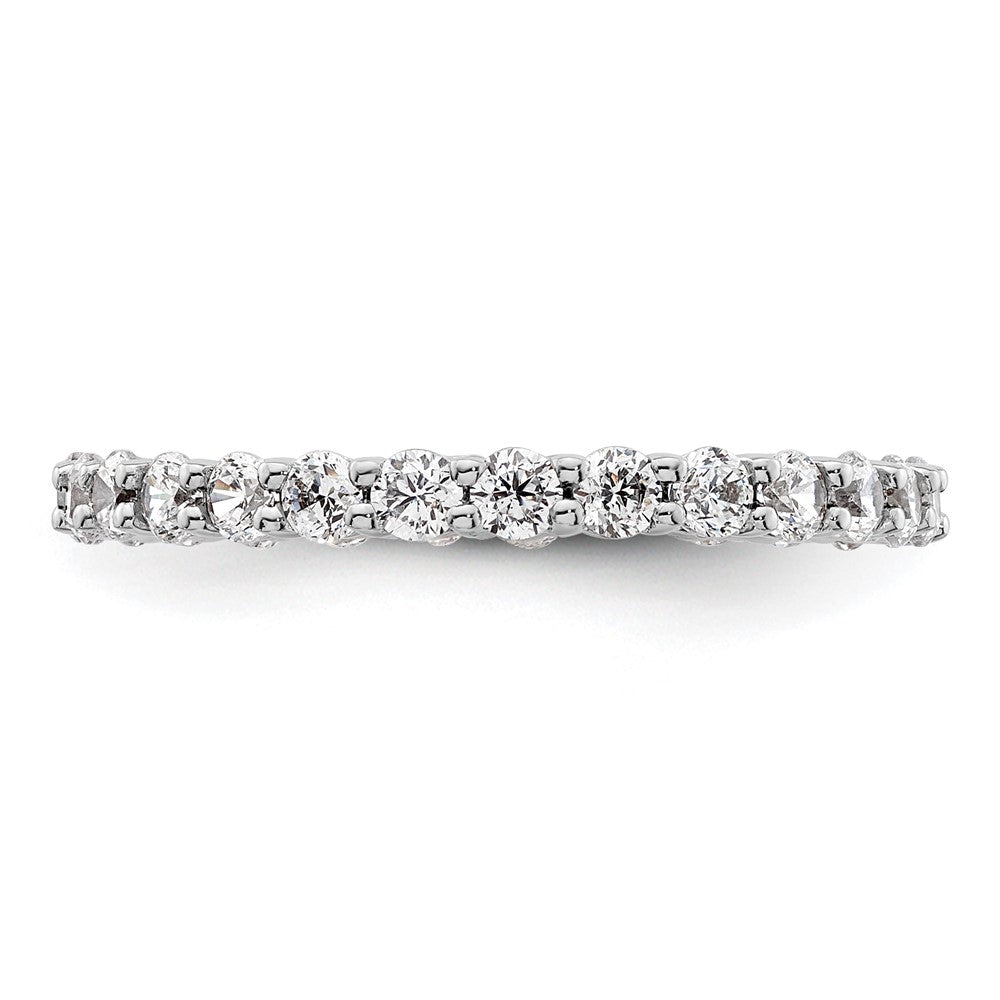 14k White Gold Polished Shared Prong 1 carat Diamond Complete Eternity Band