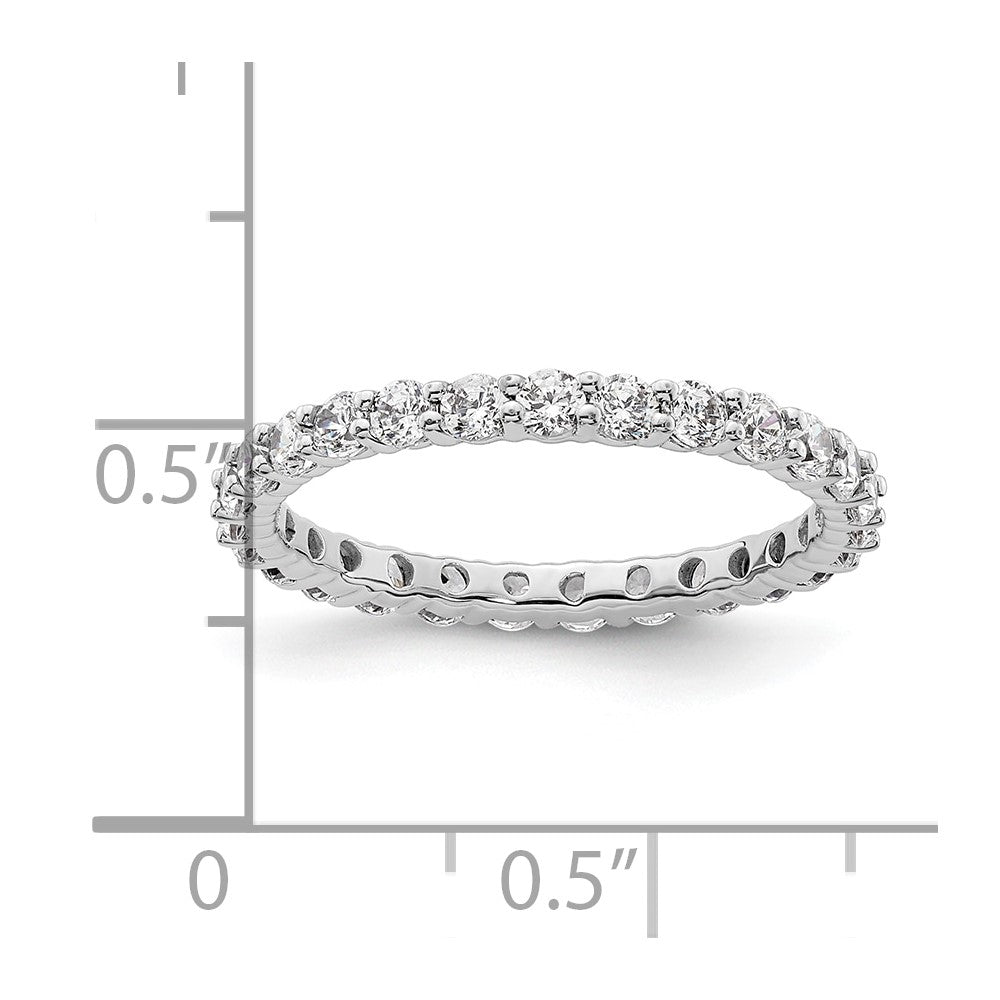 14k White Gold Polished Shared Prong 1 carat Diamond Complete Eternity Band