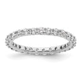 14k White Gold Polished Shared Prong 1 carat Diamond Complete Eternity Band