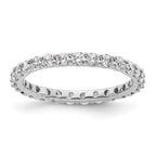 14k White Gold Polished Shared Prong 1 carat Diamond Complete Eternity Band