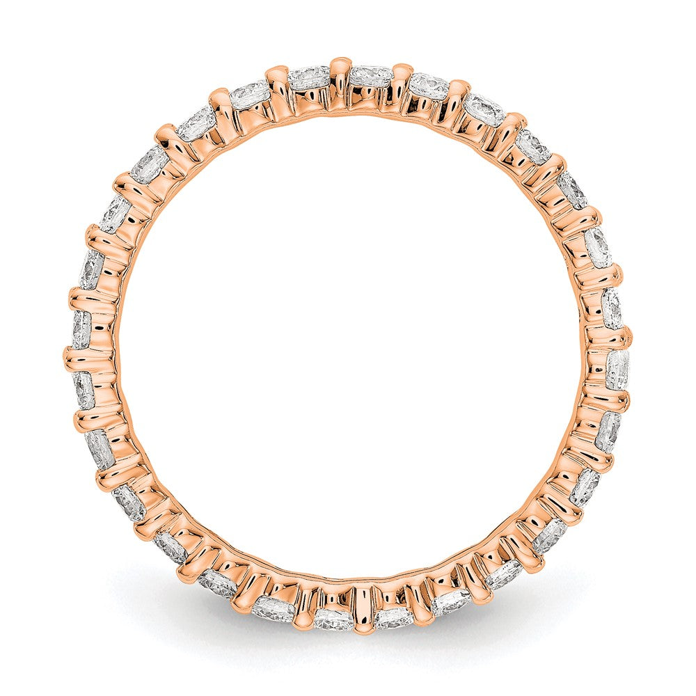 14k Rose Gold Polished Shared Prong 1 carat Diamond Complete Eternity Band