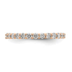 14k Rose Gold Polished Shared Prong 1 carat Diamond Complete Eternity Band