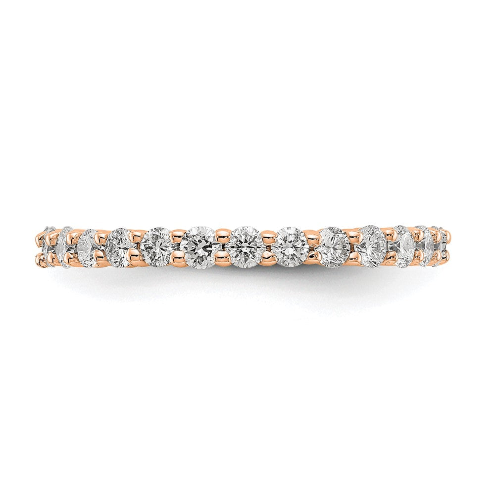 14k Rose Gold Polished Shared Prong 1 carat Diamond Complete Eternity Band