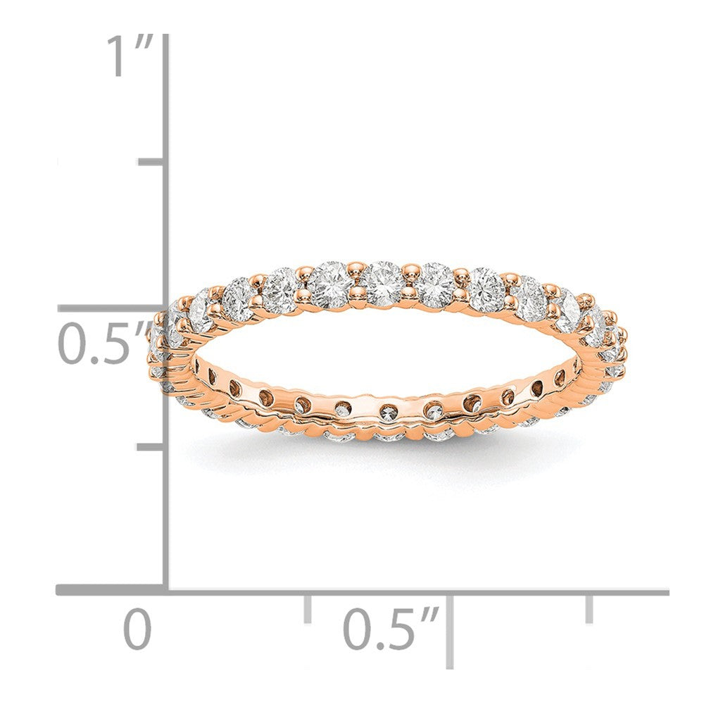 14k Rose Gold Polished Shared Prong 1 carat Diamond Complete Eternity Band
