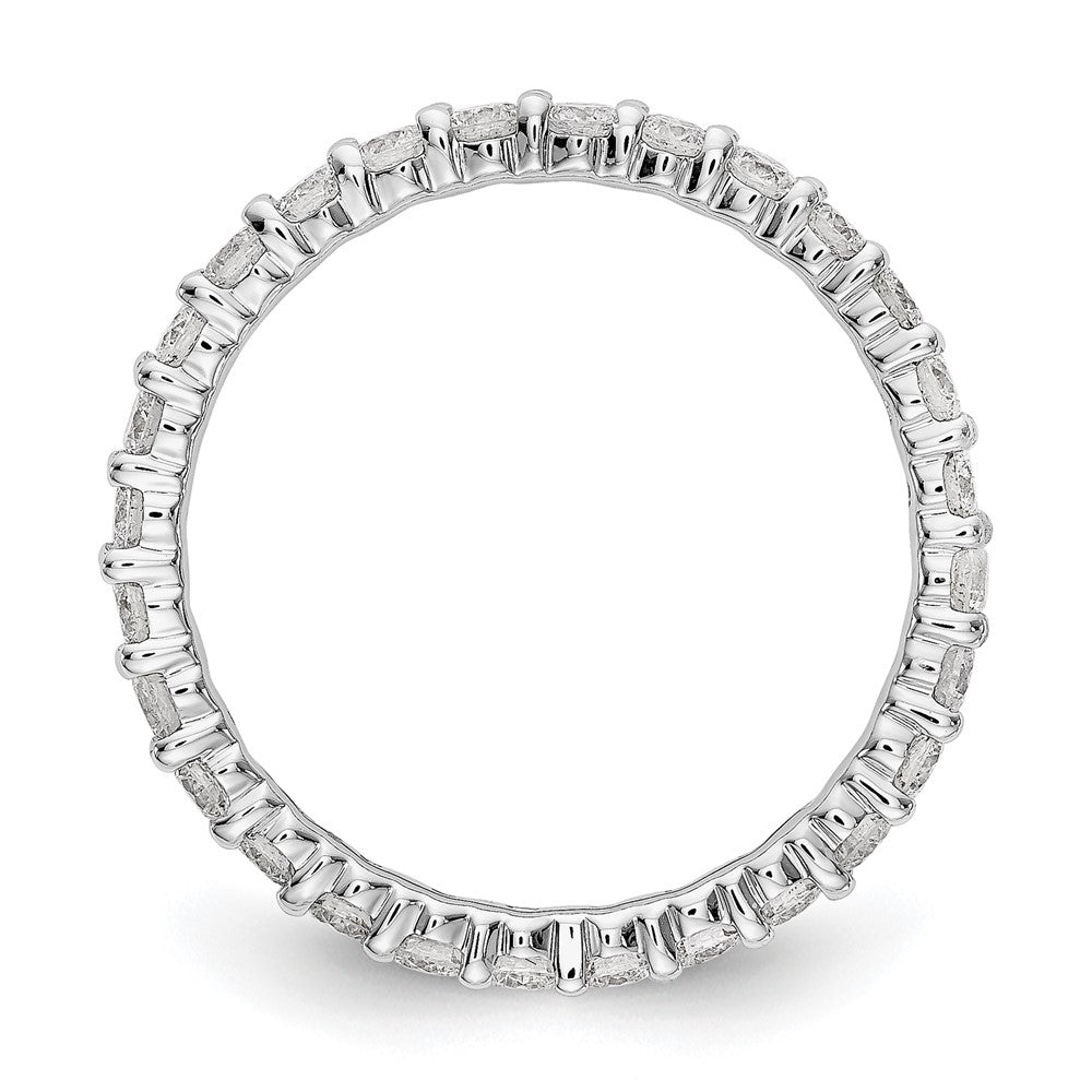 14k White Gold 1 carat Lab Grown Diamond VS/SI+ G+ Complete Shared Prong Eternity Band