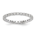 14k White Gold 1 carat Lab Grown Diamond VS/SI+ G+ Complete Shared Prong Eternity Band