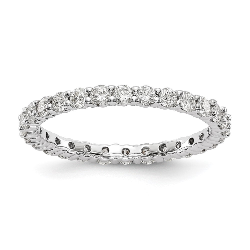 14k White Gold 1 carat Lab Grown Diamond VS/SI+ G+ Complete Shared Prong Eternity Band