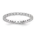 14k White Gold Polished Shared Prong 1 carat Diamond Complete Eternity Band