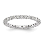 14k White Gold Polished Shared Prong 1 carat Diamond Complete Eternity Band
