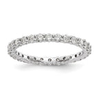 14k White Gold 1 carat Lab Grown Diamond VS/SI+ G+ Complete Shared Prong Eternity Band