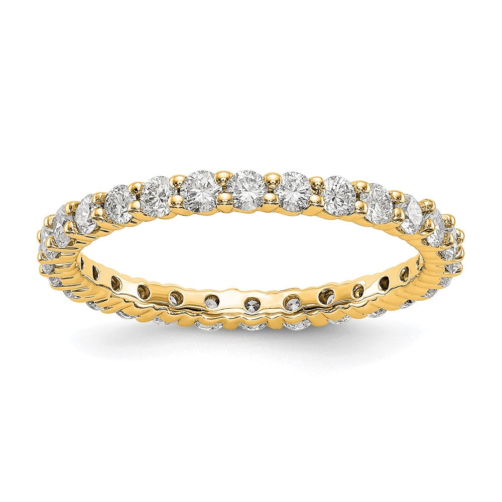 14k Polished Shared Prong 1 carat Diamond Complete Eternity Band