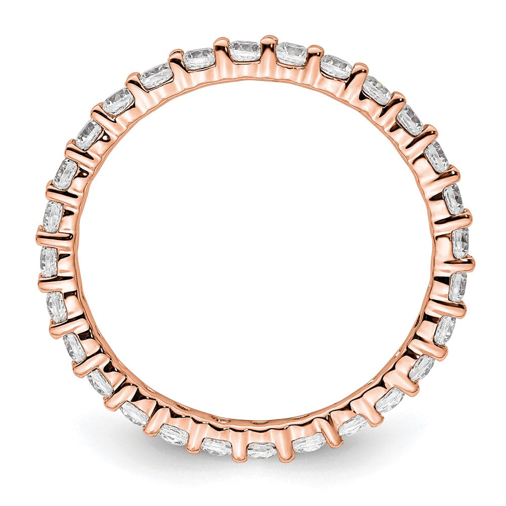 14k Rose Gold Polished Shared Prong 1 carat Diamond Complete Eternity Band