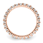 14k Rose Gold Polished Shared Prong 1 carat Diamond Complete Eternity Band