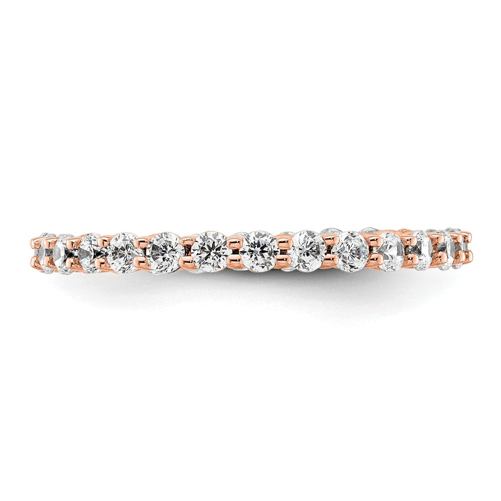 14k Rose Gold Polished Shared Prong 1 carat Diamond Complete Eternity Band