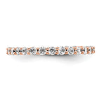 14k Rose Gold Polished Shared Prong 1 carat Diamond Complete Eternity Band