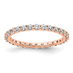 14k Rose Gold Polished Shared Prong 1 carat Diamond Complete Eternity Band