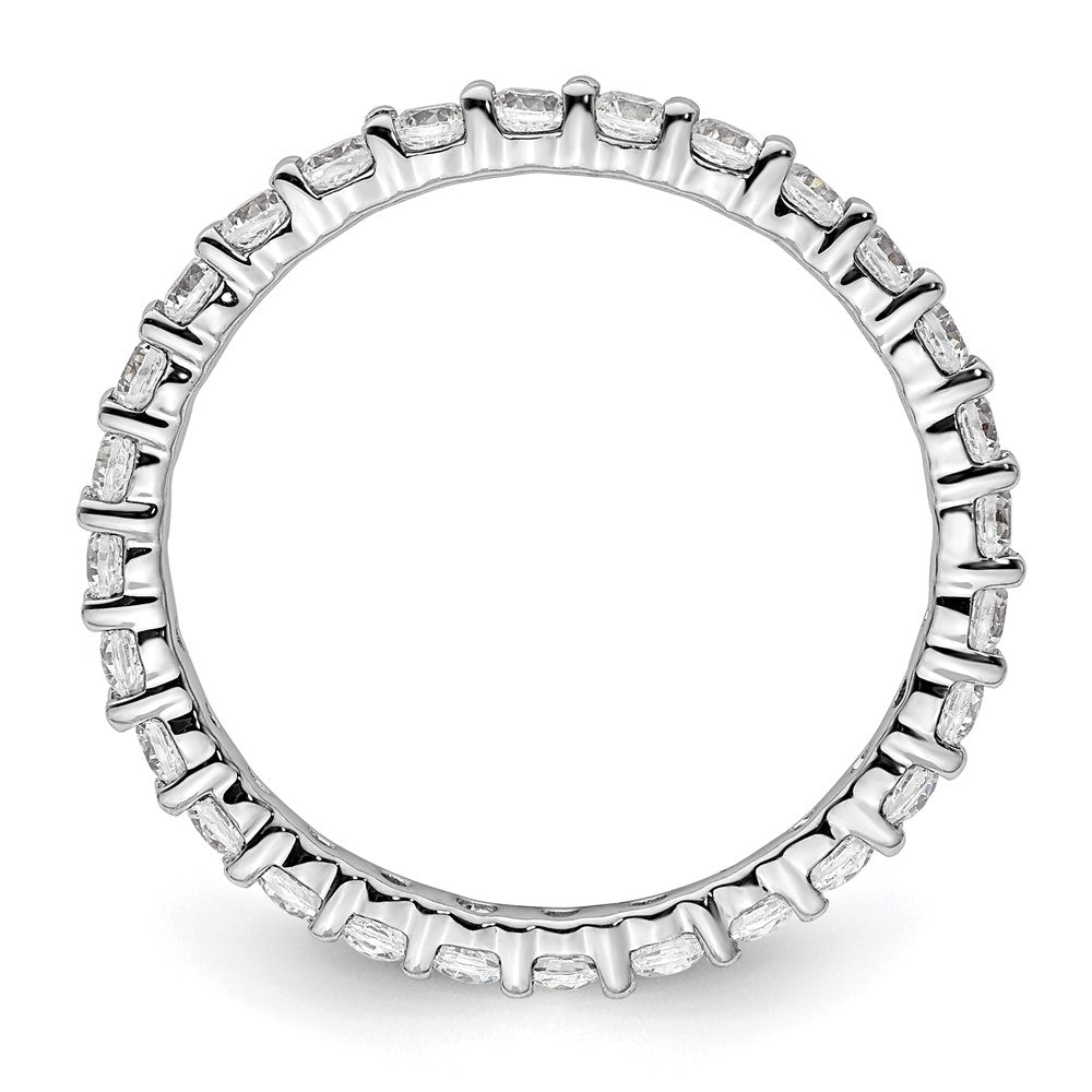 14k White Gold Polished Shared Prong 1 carat Diamond Complete Eternity Band