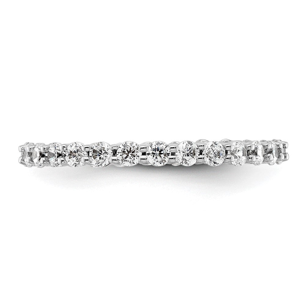 14k White Gold Polished Shared Prong 1 carat Diamond Complete Eternity Band