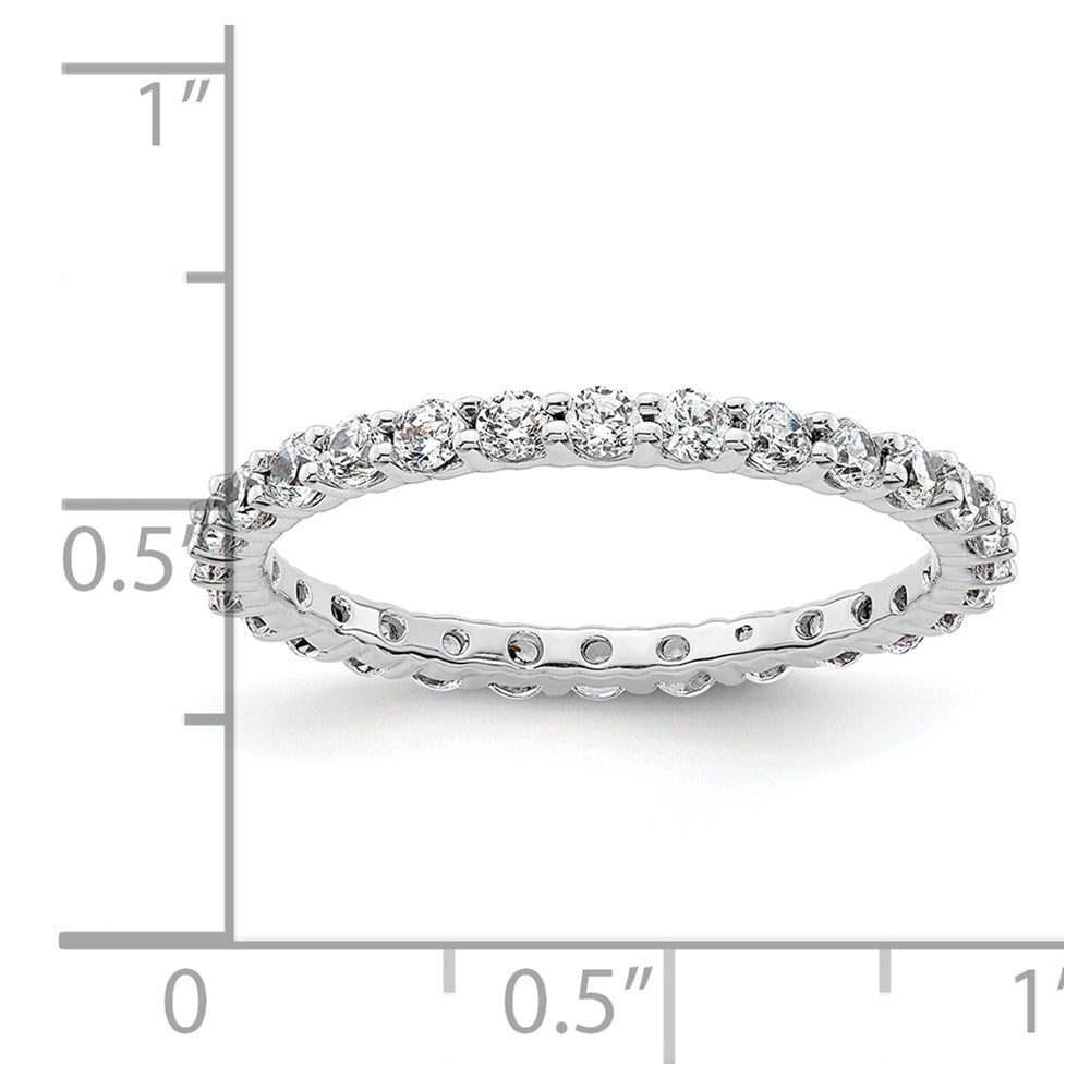 14k White Gold Polished Shared Prong 1 carat Diamond Complete Eternity Band