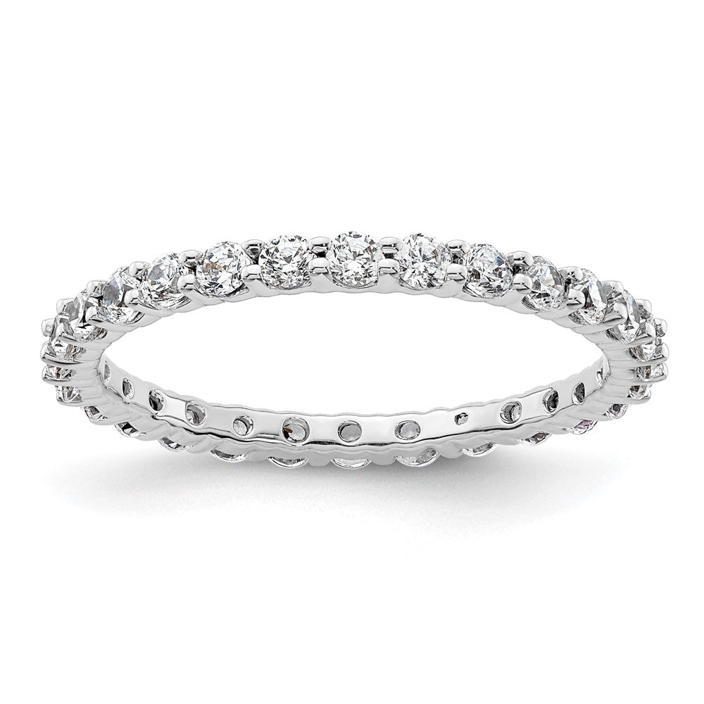 14k White Gold Polished Shared Prong 1 carat Diamond Complete Eternity Band