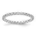 14k White Gold Polished Shared Prong 1 carat Diamond Complete Eternity Band
