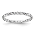 14k White Gold Polished Shared Prong 1 carat Diamond Complete Eternity Band