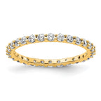 14k Polished Shared Prong 1 carat Diamond Complete Eternity Band