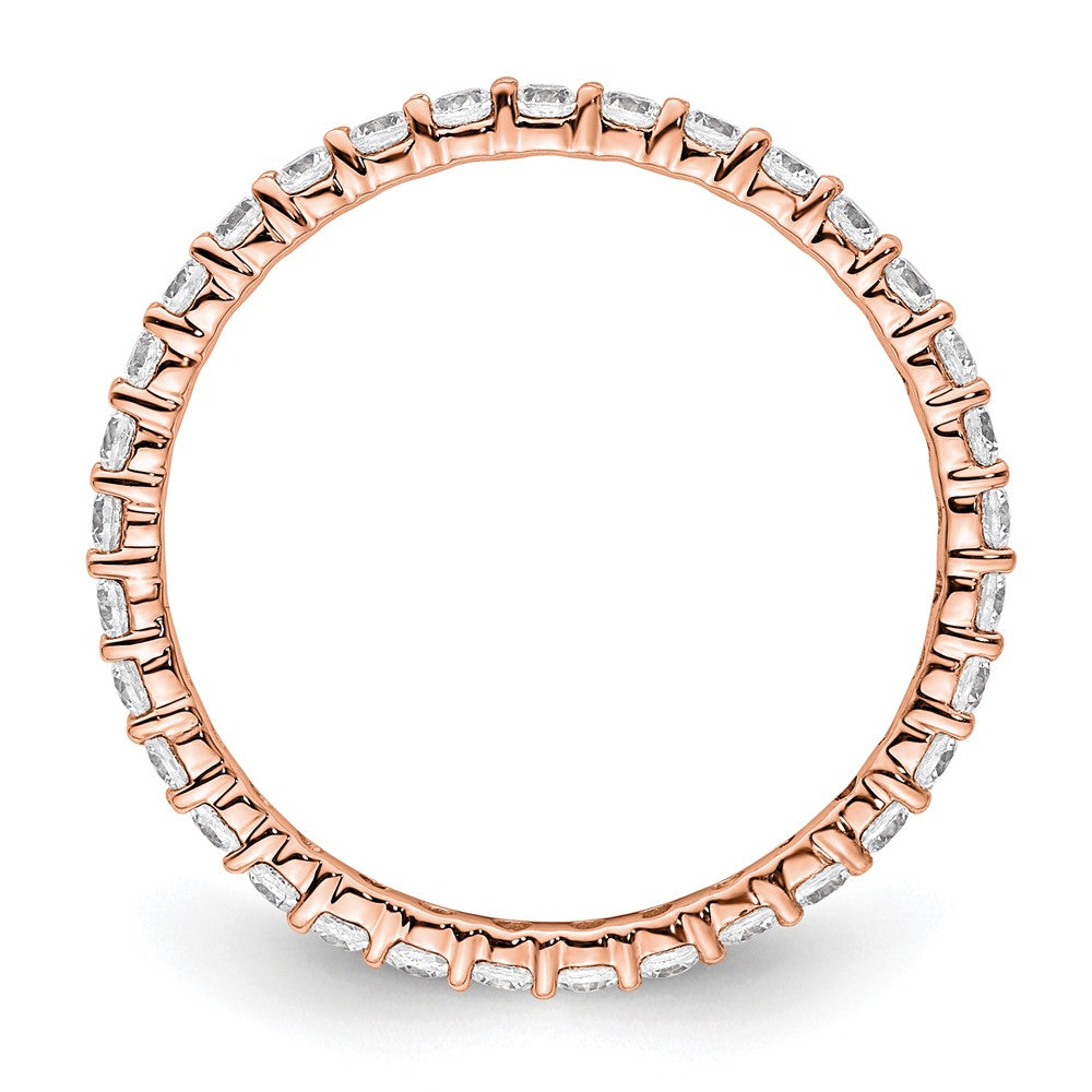 14k Rose Gold Polished Shared Prong 1 carat Diamond Complete Eternity Band