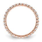 14k Rose Gold Polished Shared Prong 1 carat Diamond Complete Eternity Band