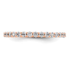 14k Rose Gold Polished Shared Prong 1 carat Diamond Complete Eternity Band