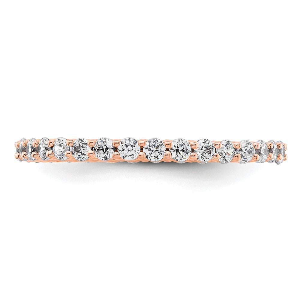 14k Rose Gold Polished shared Prong 1ct Diamond Eternity Band