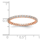 14k Rose Gold Polished Shared Prong 1 carat Diamond Complete Eternity Band