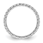 14k White Gold Polished Shared Prong 1 carat Diamond Complete Eternity Band