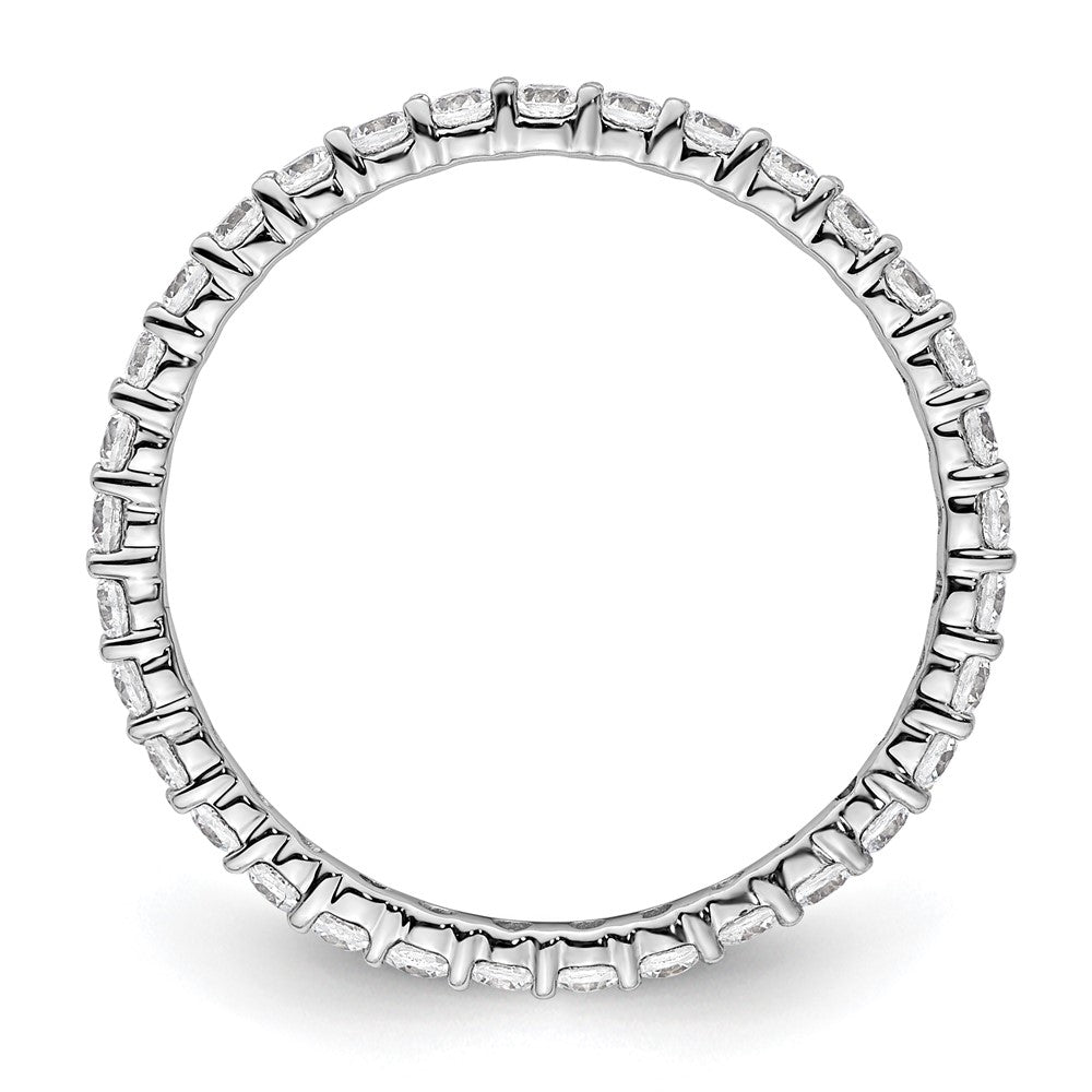14k White Gold Polished Shared Prong 1 carat Diamond Complete Eternity Band
