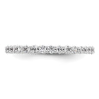 14k White Gold Polished Shared Prong 1 carat Diamond Complete Eternity Band