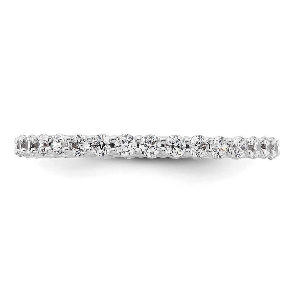 14k White Gold Polished Shared Prong 1 carat Diamond Complete Eternity Band
