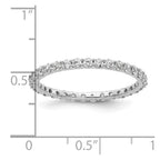 14k White Gold Polished Shared Prong 1 carat Diamond Complete Eternity Band