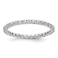 14k White Gold Polished Shared Prong 1 carat Diamond Complete Eternity Band