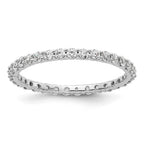 14k White Gold Polished Shared Prong 1 carat Diamond Complete Eternity Band