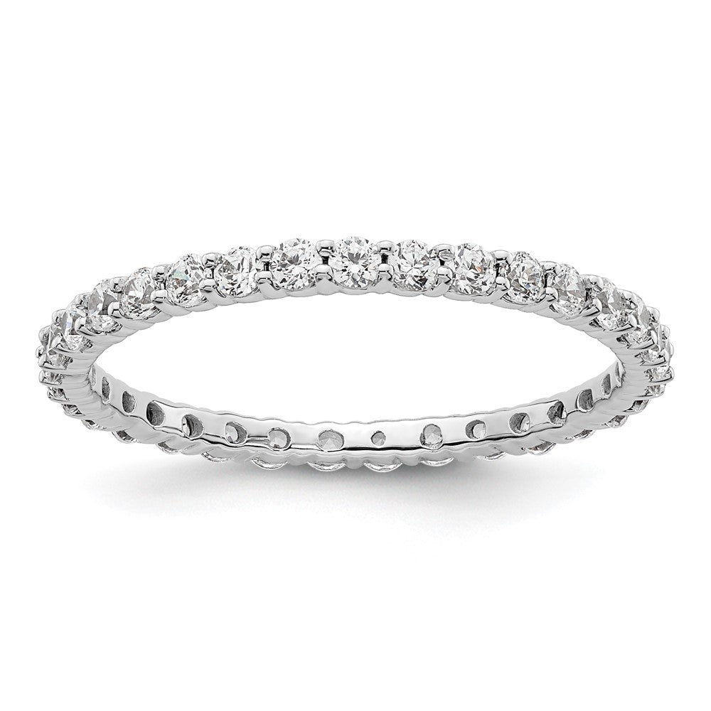 14k White Gold Polished Shared Prong 1 carat Diamond Complete Eternity Band
